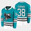 san jose sharks mario ferraro heritage 2020 21 30th anniversary premier jersey teal