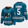 san jose sharks matt benning home 2022 23 the evolve jersey teal