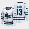 san jose sharks nick bonino away 2022 23 the evolve jersey white