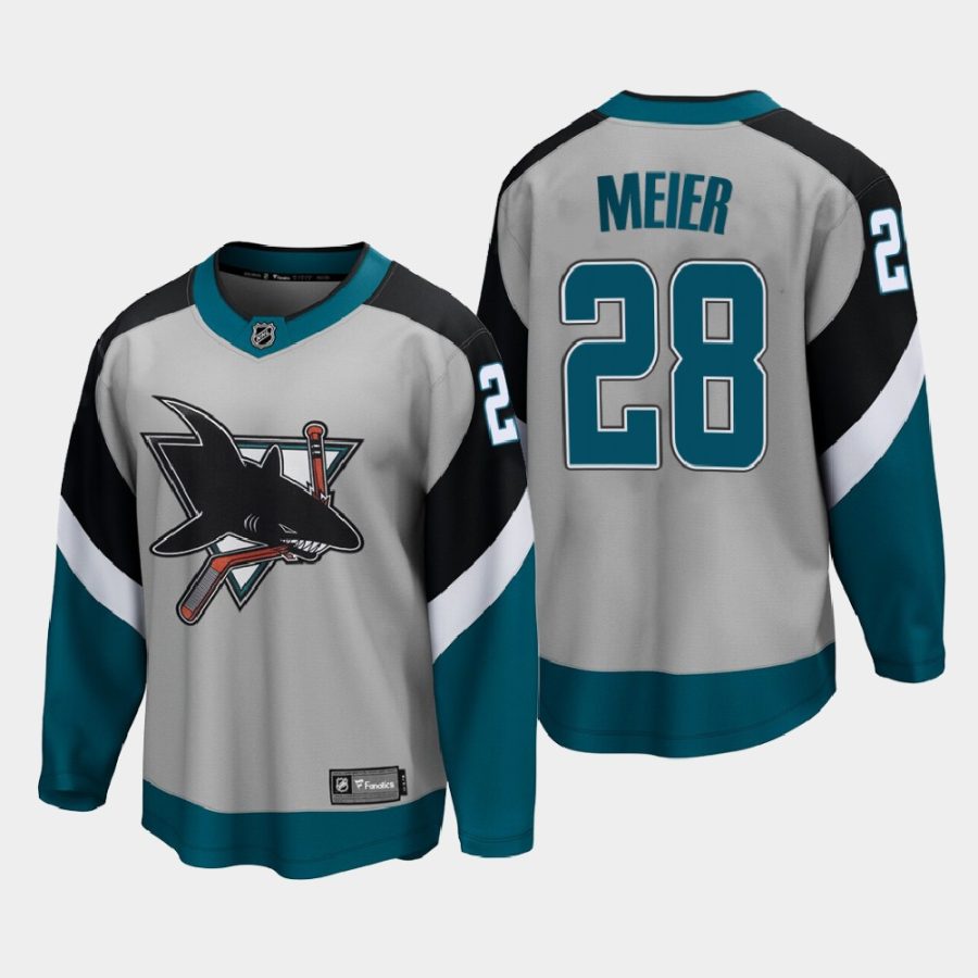 san jose sharks timo meier reverse retro 2021 special edition jersey gray