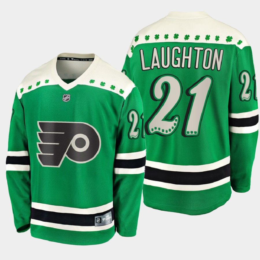 scott laughton flyers green 2021 st. patricks day jersey