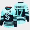 seattle kraken jaden schwartz special edition 2.0 2022 breakaway retro jersey teal