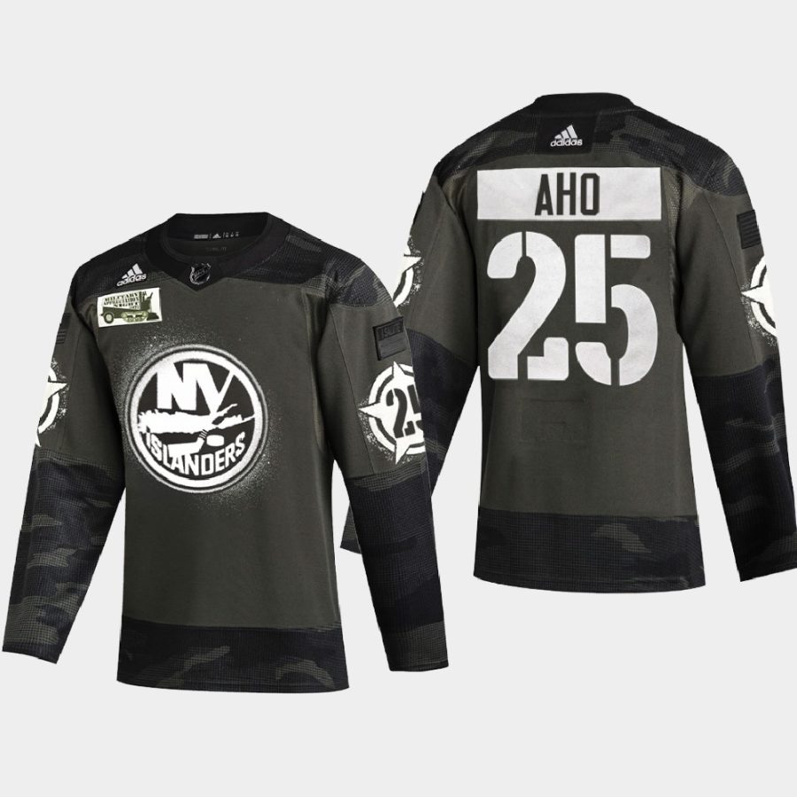 sebastian aho islanders camo 2021 military appreciation night jersey