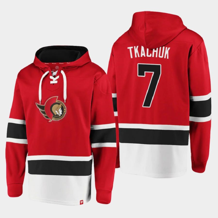 senators brady tkachuk red dasher player lace up hoodie