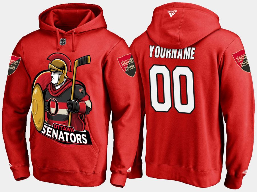 senators custom cartoon team color red hoodie