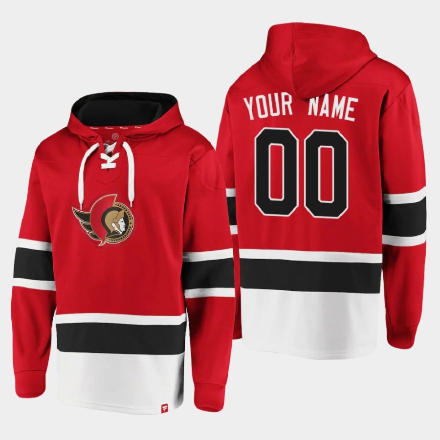 senators custom red dasher player lace up hoodie