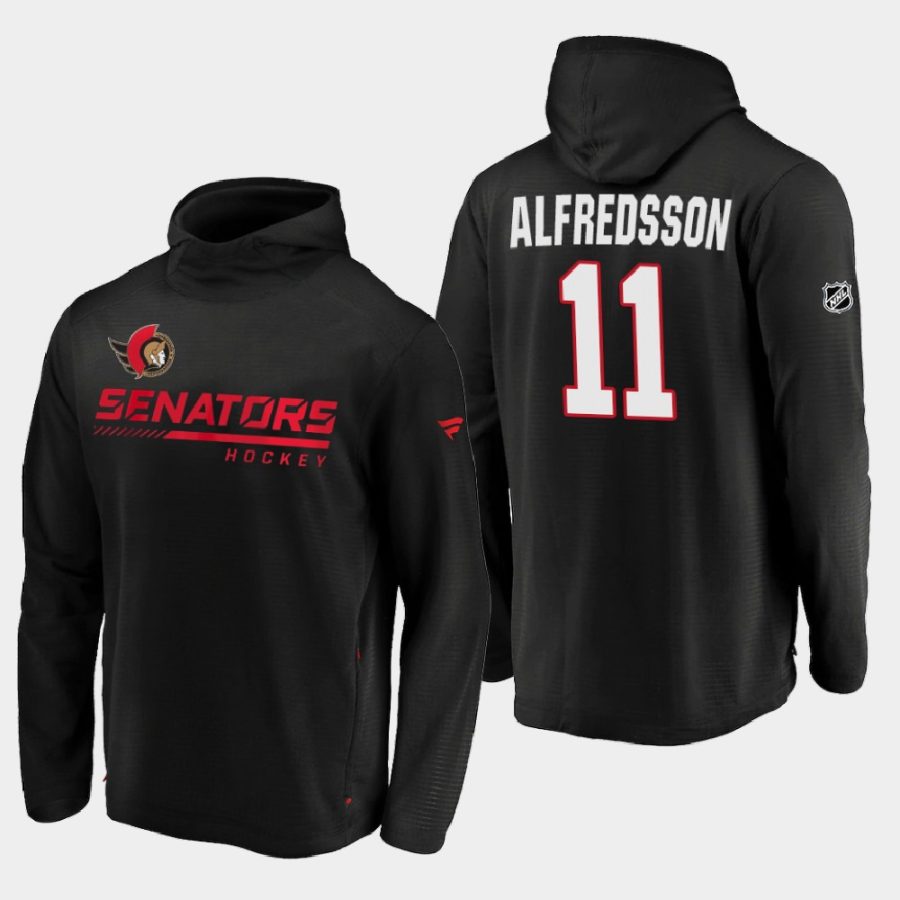 senators daniel alfredsson black 2020 authentic pro locker room pullover hoodie