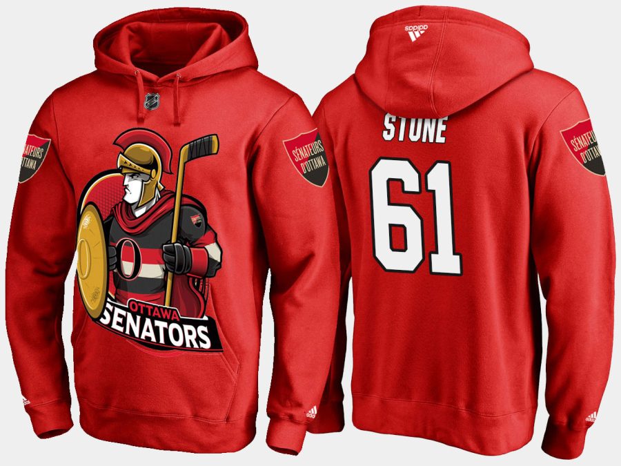 senators mark stone cartoon team color red hoodie