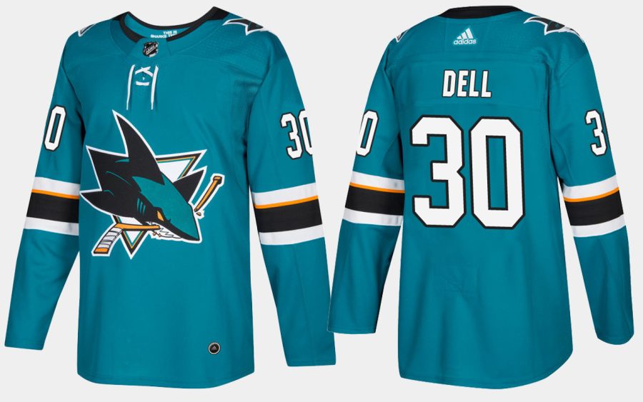 sharks aaron dell home teal jersey