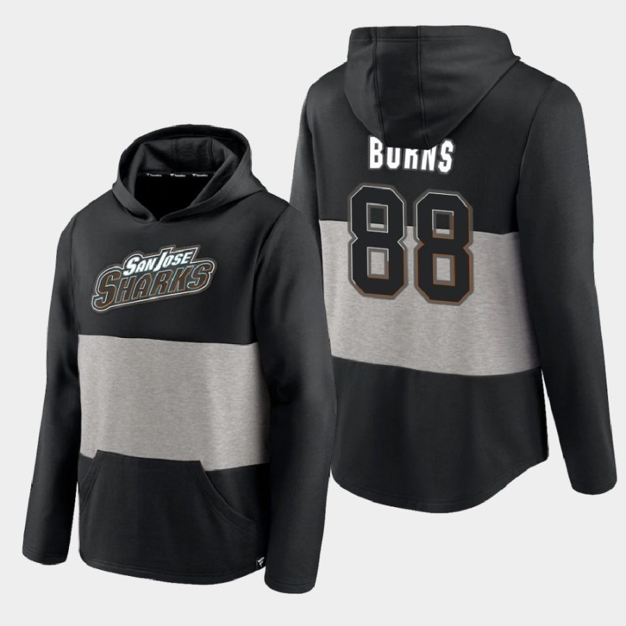 sharks brent burns black prep colorblock hoodie