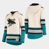 sharks cream vintage old time hockey lace up hoodie