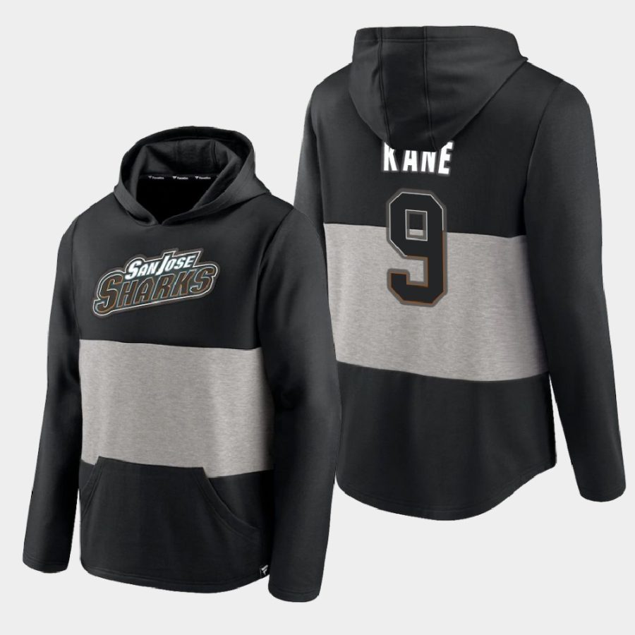 sharks evander kane black prep colorblock hoodie