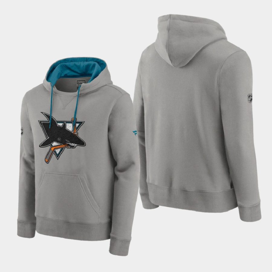 sharks gray special edition archival throwback pullover hoodie