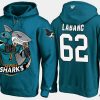 sharks kevin labanc cartoon team color teal hoodie