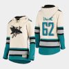 sharks kevin labanc cream vintage old time hockey lace up hoodie