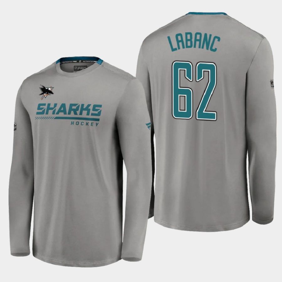 sharks kevin labanc gray special edition locker room long sleeve t shirt