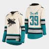 sharks logan couture cream vintage old time hockey lace up hoodie