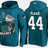 sharks marc edouard vlasic cartoon team color teal hoodie