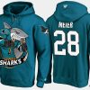 sharks timo meier cartoon team color teal hoodie