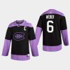 shea weber canadiens black 2020 hockey fights cancer practice jersey