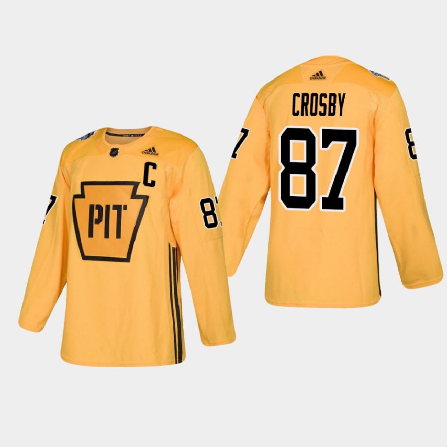 sidney crosby penguins gold practice authentic jersey