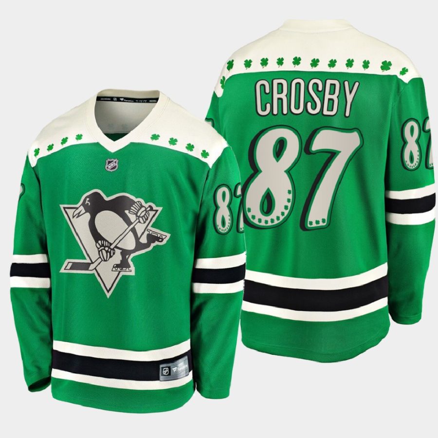 sidney crosby penguins green 2021 st. patricks day jersey