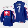 slovakia team dominik sojka 2021 iihf world junior championship away jersey blue