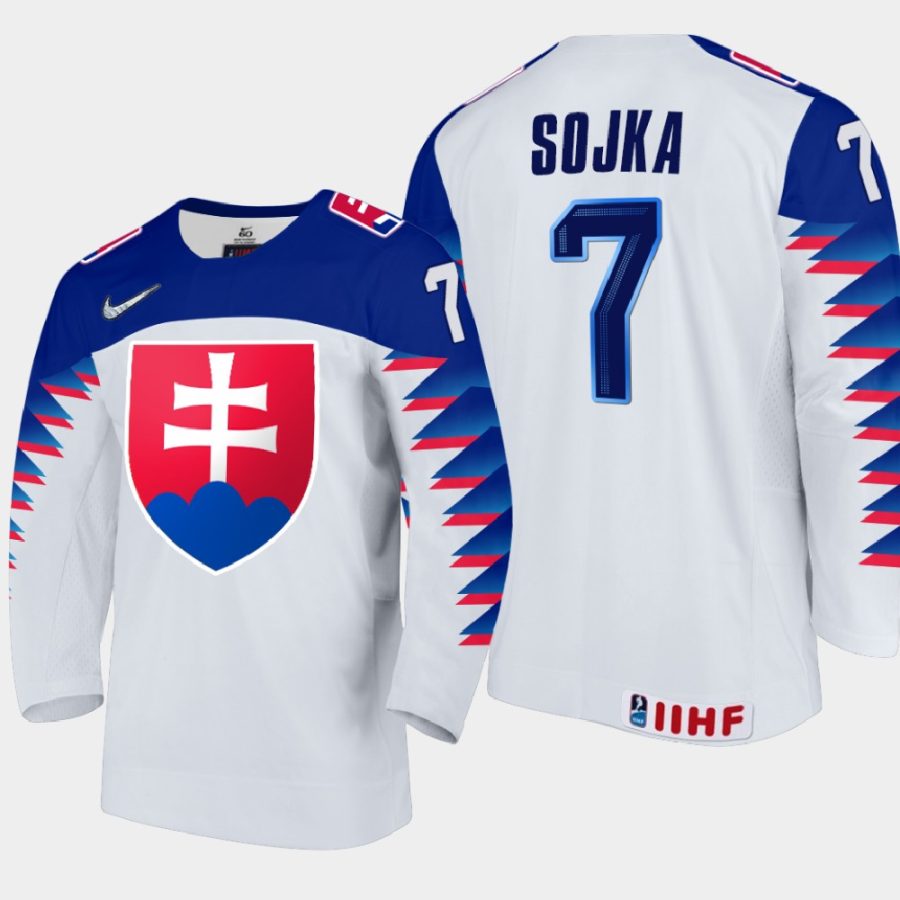 slovakia team dominik sojka 2021 iihf world junior championship home jersey white