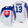 slovakia team jakub kolenic 2021 iihf world junior championship home jersey white