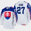 slovakia team juraj elias 2021 iihf world junior championship home jersey white