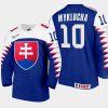 slovakia team oleksij myklucha 2021 iihf world junior championship away jersey blue