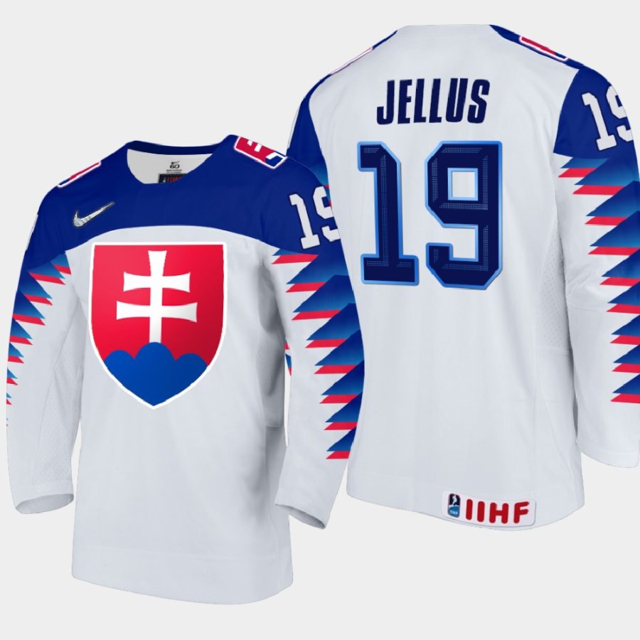 slovakia team simon jellus 2021 iihf world junior championship home jersey white