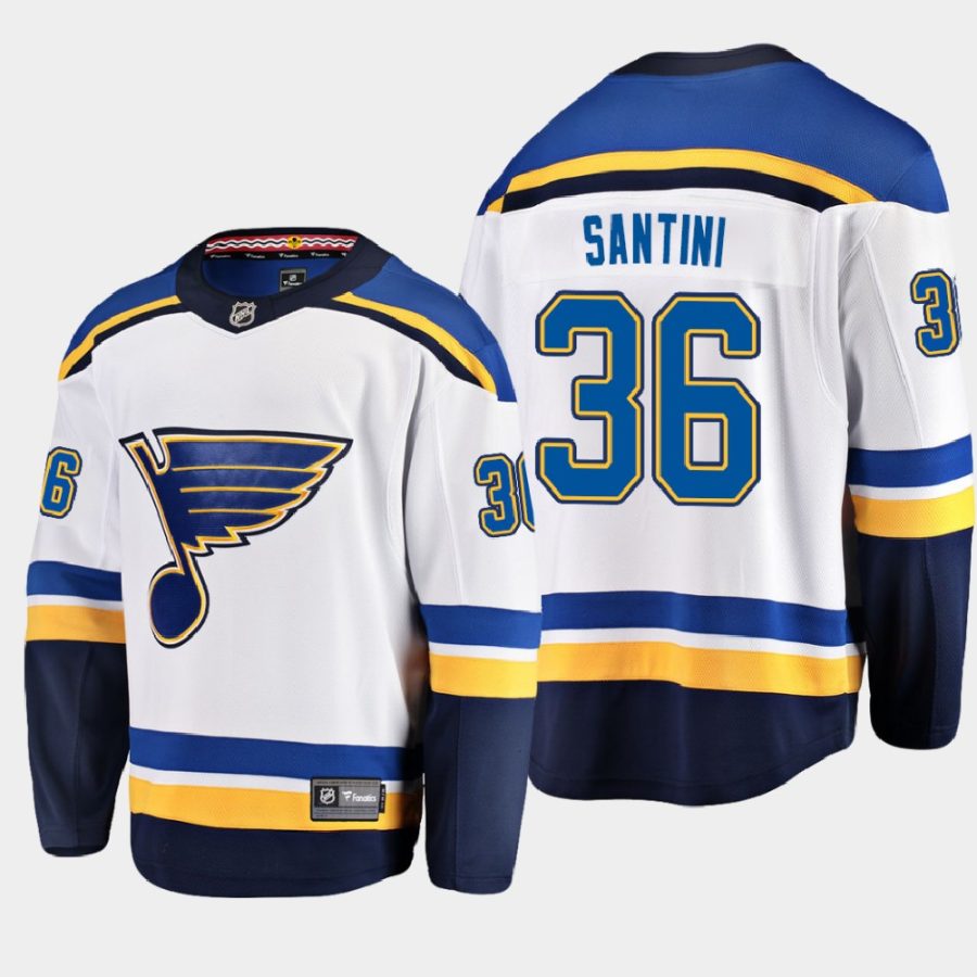 st. louis blues steven santini away 2021 jersey white