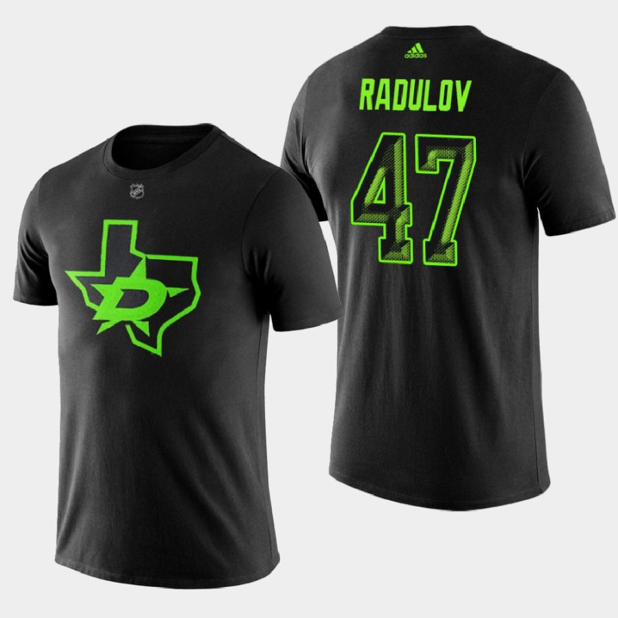 stars alexander radulov black alternate blackout t shirt