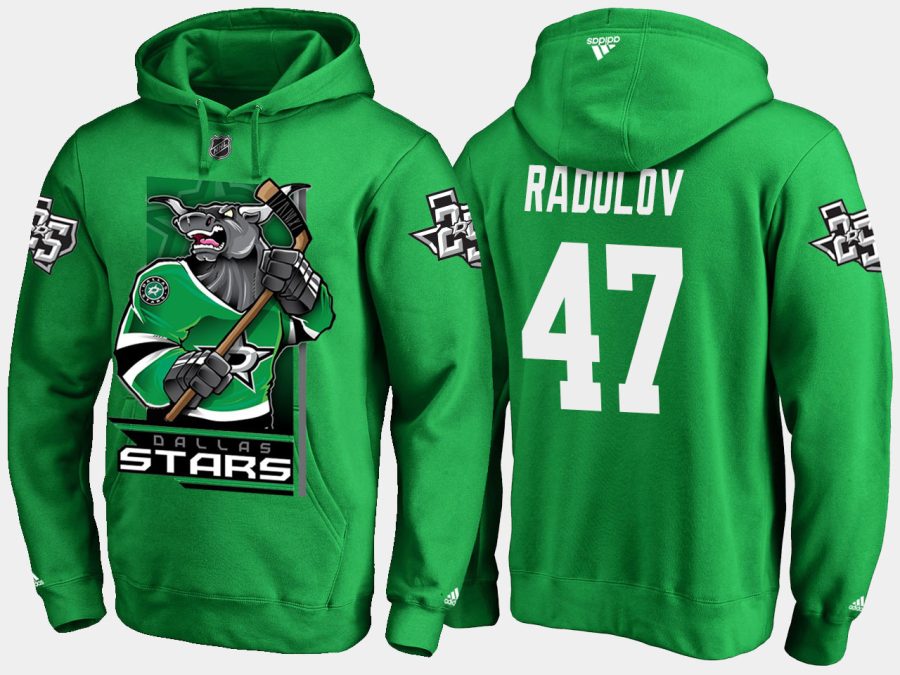 stars alexander radulov cartoon team color green hoodie