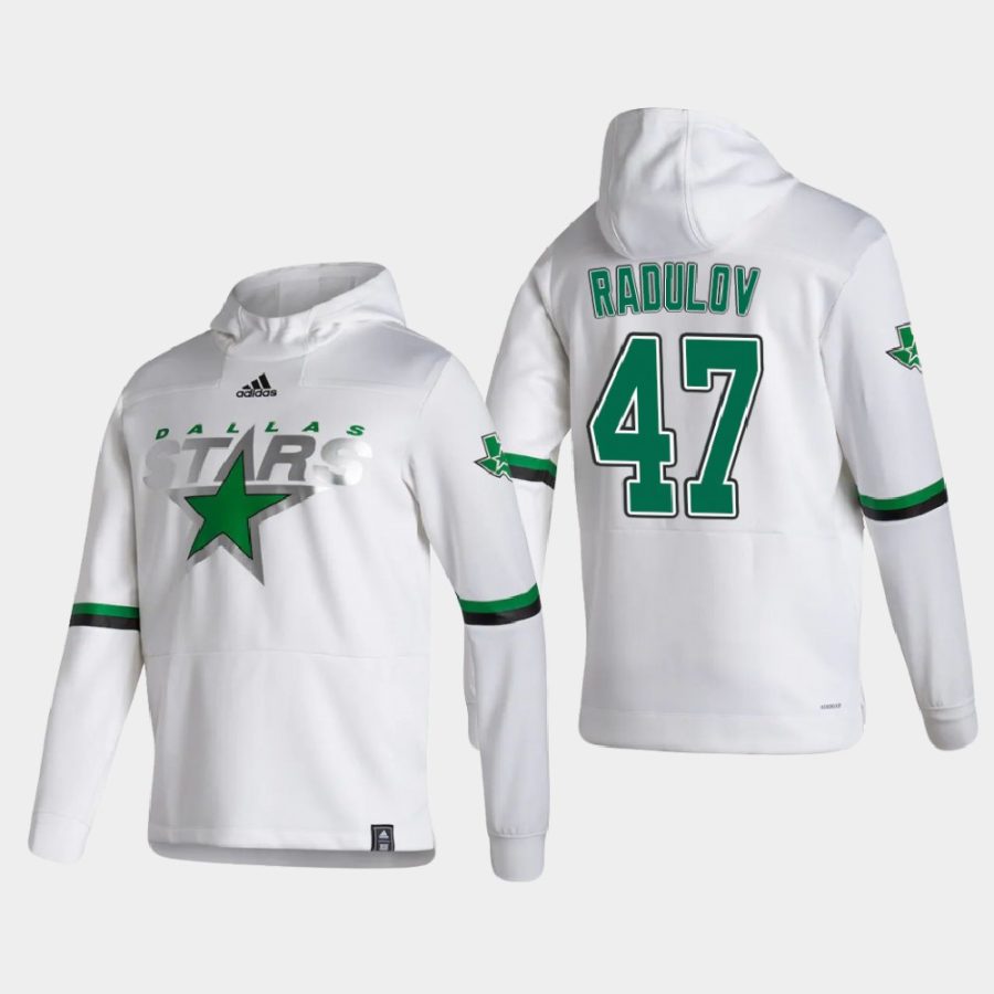 stars alexander radulov white 2021 reverse retro authentic pullover hoodie