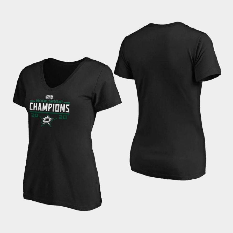 stars black 2020 western conference champions wreak havoc v neck t shirt