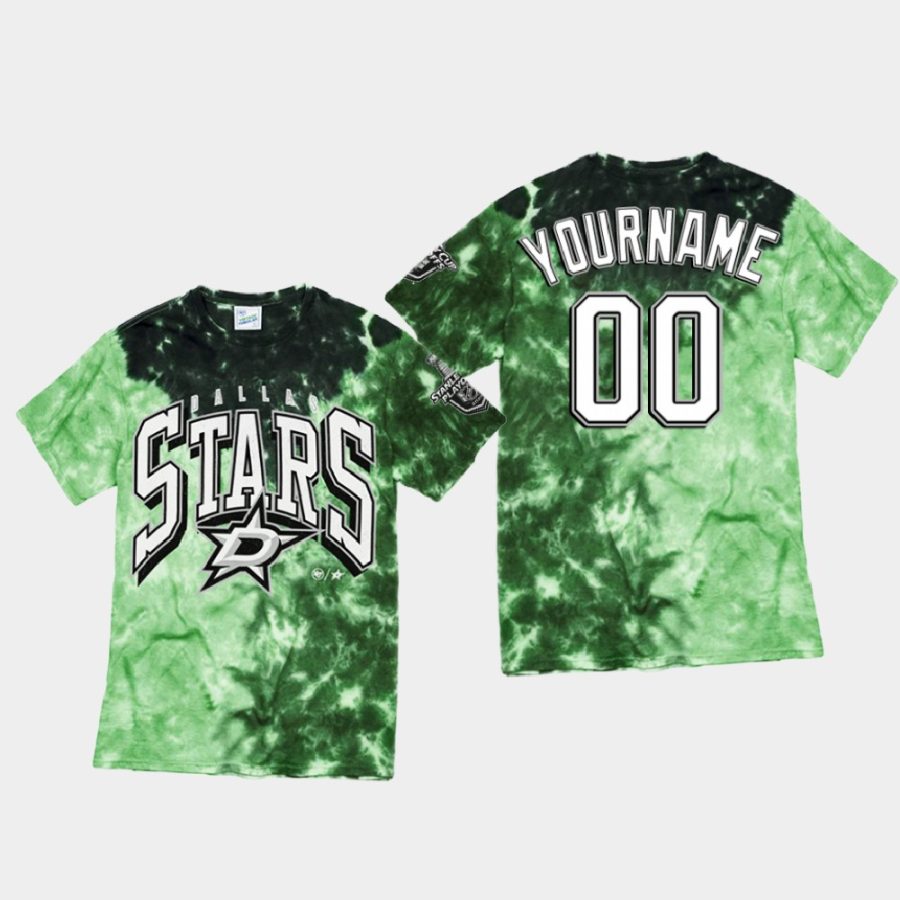 stars custom green vintage tubular retro tie dye t shirt