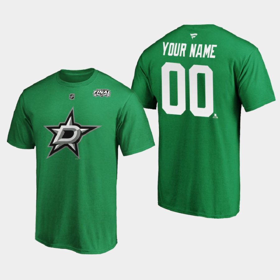 stars custom kelly green 2020 stanley cup final authentic stack t shirt