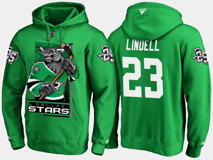 stars esa lindell cartoon team color green hoodie