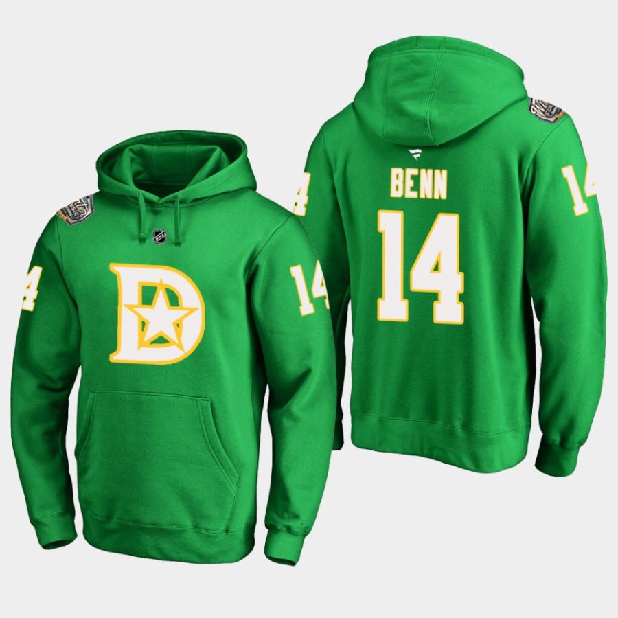 stars jamie benn kelly green 2020 winter classic hoodie