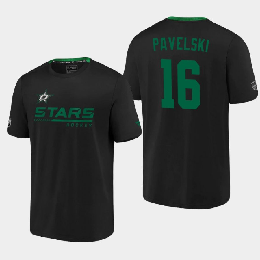 stars joe pavelski black 2020 21 locker room performance authentic pro t shirt