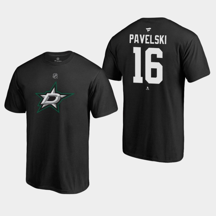 stars joe pavelski black authentic stack t shirt