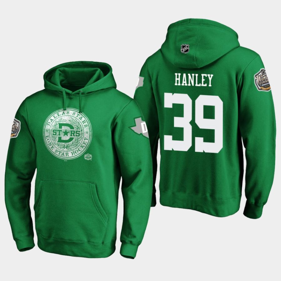 stars joel hanley kelly green 2020 winter classic hometown medallion pullover hoodie