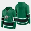 stars men green puck deep lace up pullover hoodie