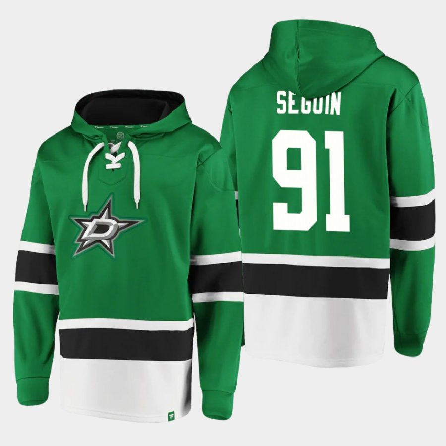 stars tyler seguin kelly green dasher player lace up hoodie