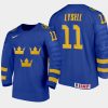 sweden fabian lysell 2021 iihf u18 world championship away jersey blue