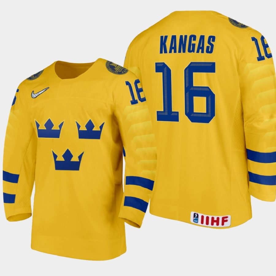 sweden gabriel kangas 2021 iihf u18 world championship home jersey gold