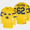 sweden hockey joel kellman 2022 iihf world championship home jersey yellow