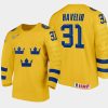 sweden hugo havelid 2021 iihf u18 world championship home jersey gold